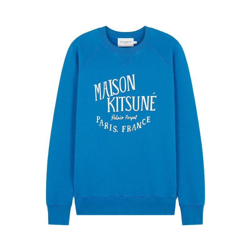 MAISON KITSUNÉ 藍色皇家LOGO長袖衛衣/男裝 / XL