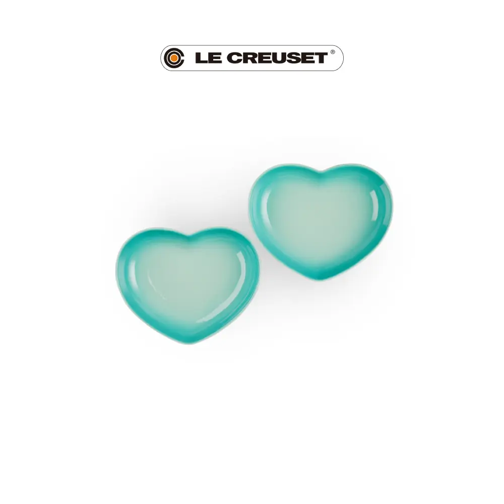 LE CREUSET瓷器心型盤/ 中/ 2入/ 薄荷綠