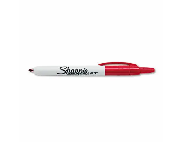 Sharpie Fine紅色按鍵式萬用筆/ 粗字