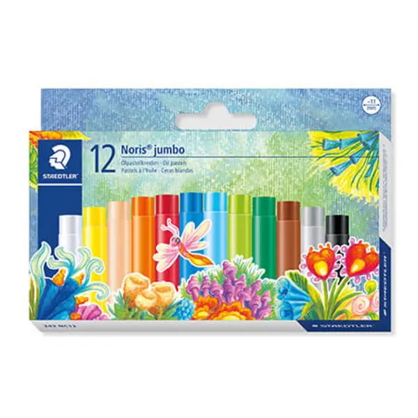 STAEDTLER MS加寬兒童無毒粉蠟筆/ 12色