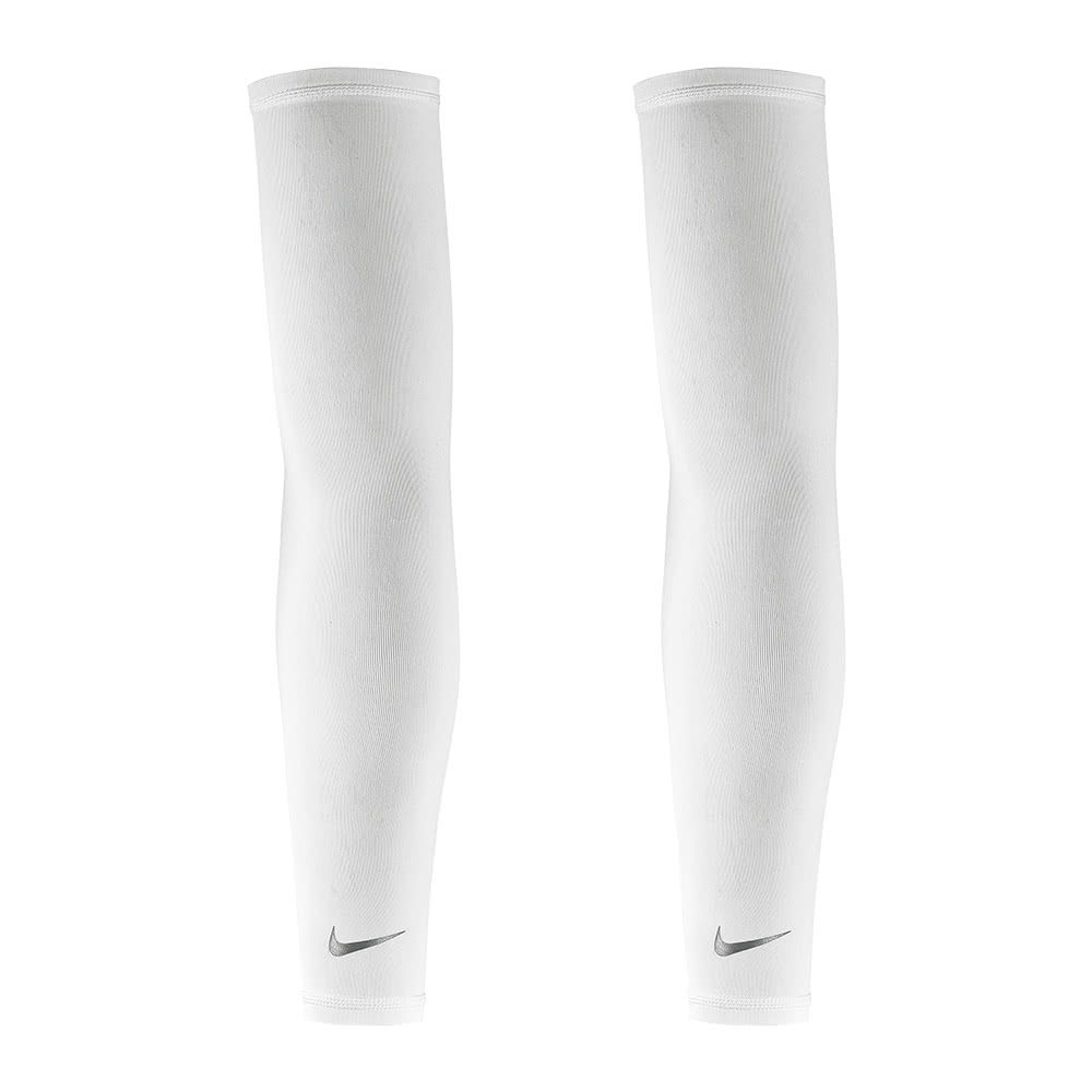 NIKE Dri-Fit材質 透氣 袖套 輕量跑步臂套 RUNNING 防曬袖套 雙入裝/ 109 白 S/M