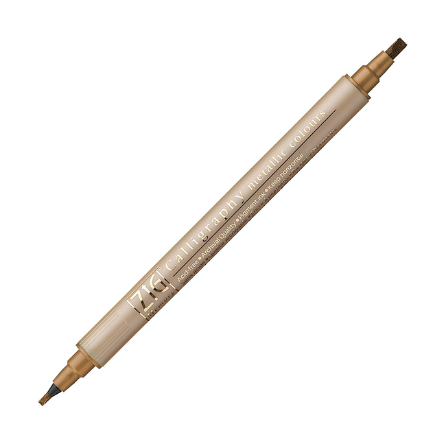 吳竹ZIG雙頭平頭麥克筆/ 琥珀色/ 金屬色系/ MS-8400-123