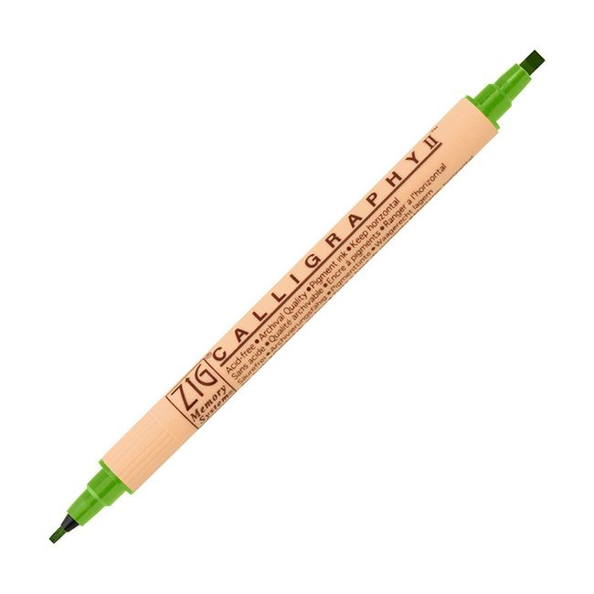 吳竹ZIG雙頭平頭麥克筆/ 嫩綠/ 2mm/ 3.5mm/ MS-3500-047
