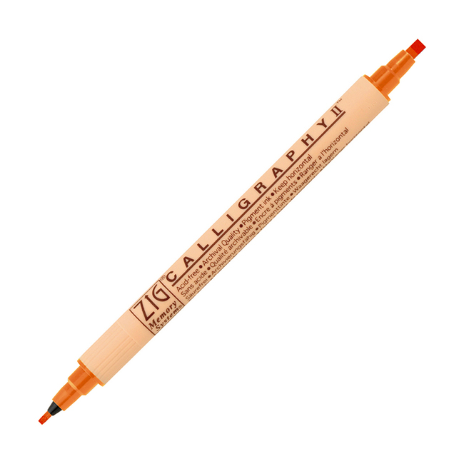 吳竹ZIG雙頭平頭麥克筆/ 橘色/ 2mm/ 3.5mm/ MS-3500-070
