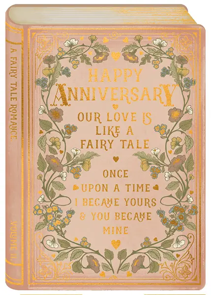英國 ART FILE 情人卡/ Happy Anniversary, Our Love Is like a Fairy Tale, Once Upon a Time I Became Yours & You Became Mine