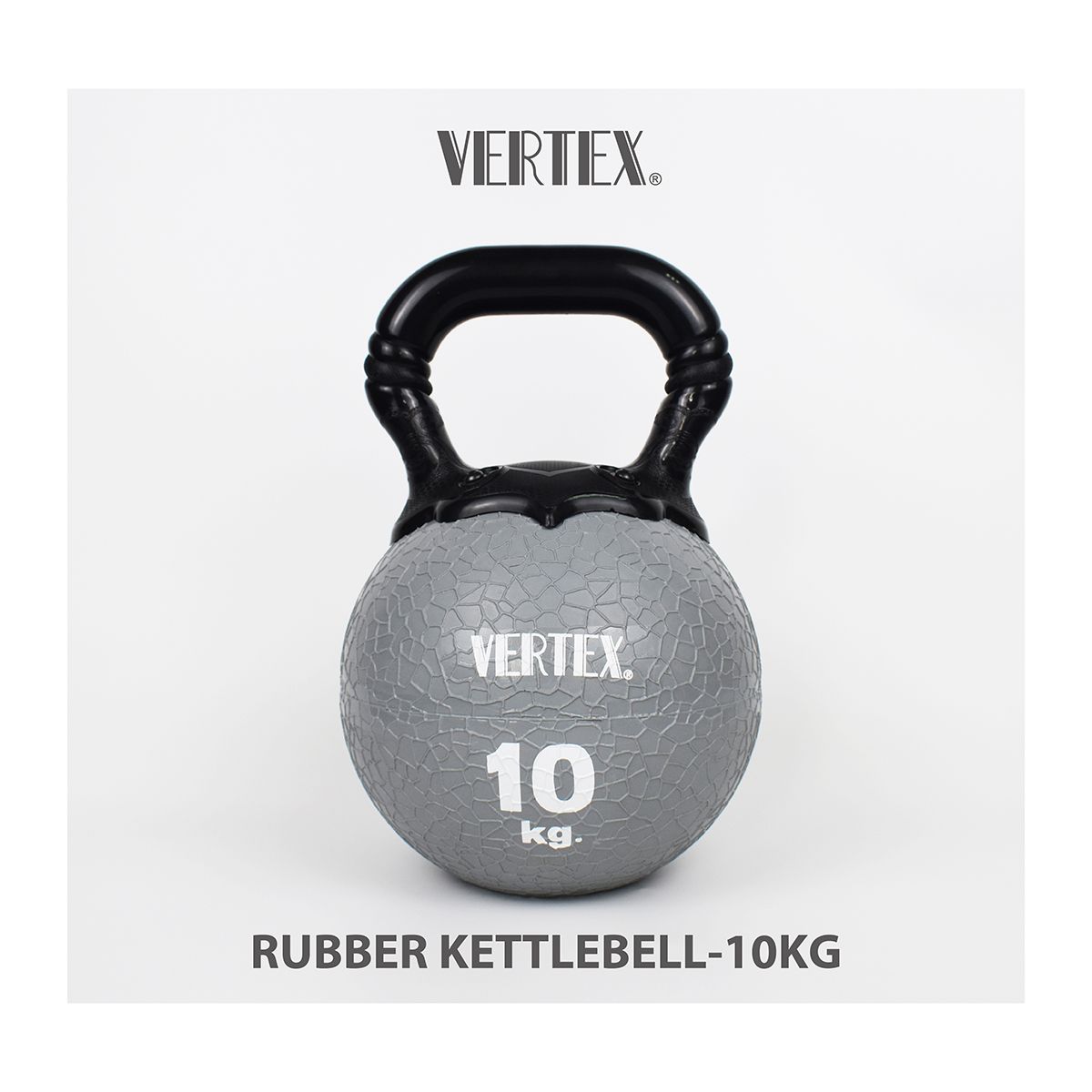 【VERTEX】10KG 橡膠壺鈴 灰色
