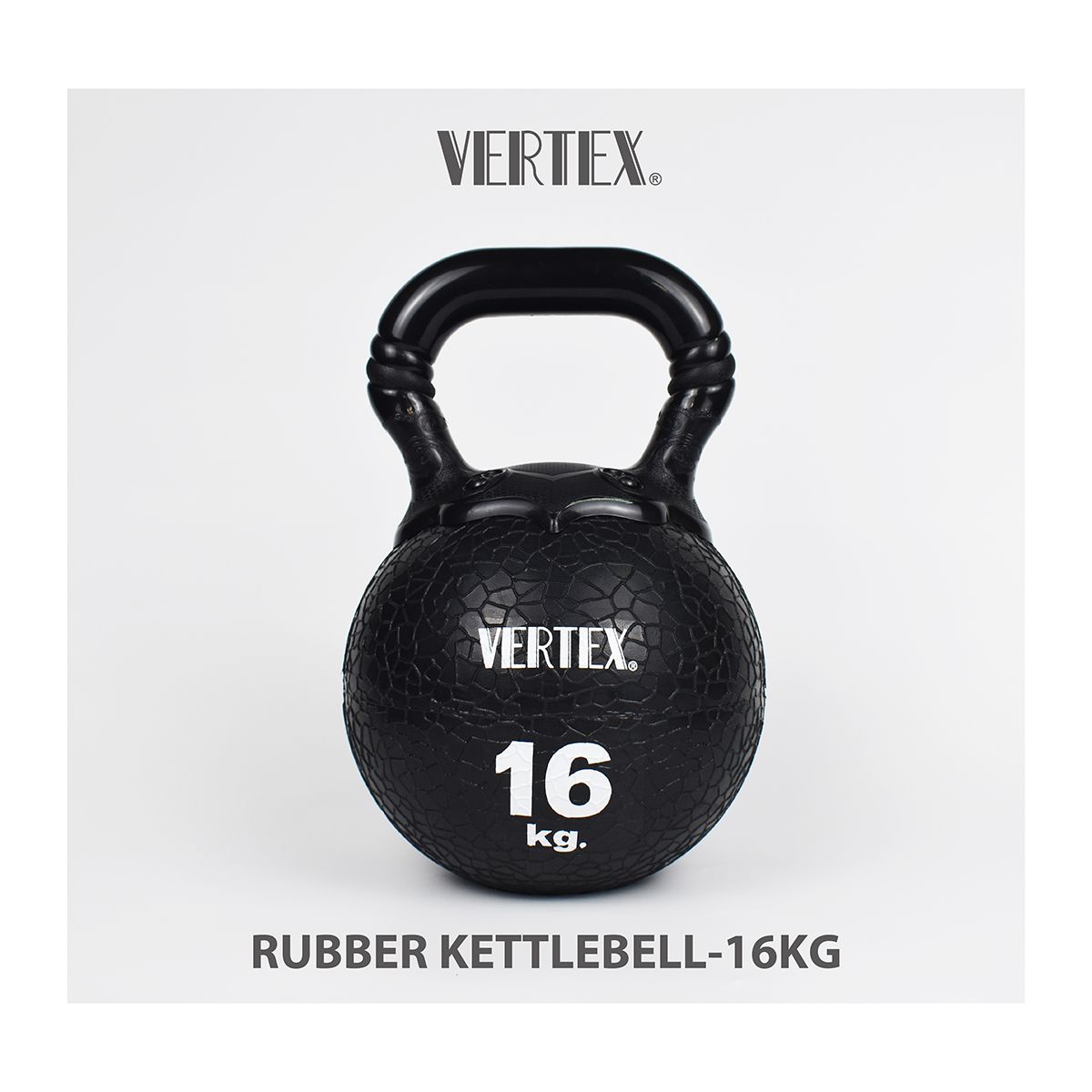 【VERTEX】16KG 橡膠壺鈴 黑色