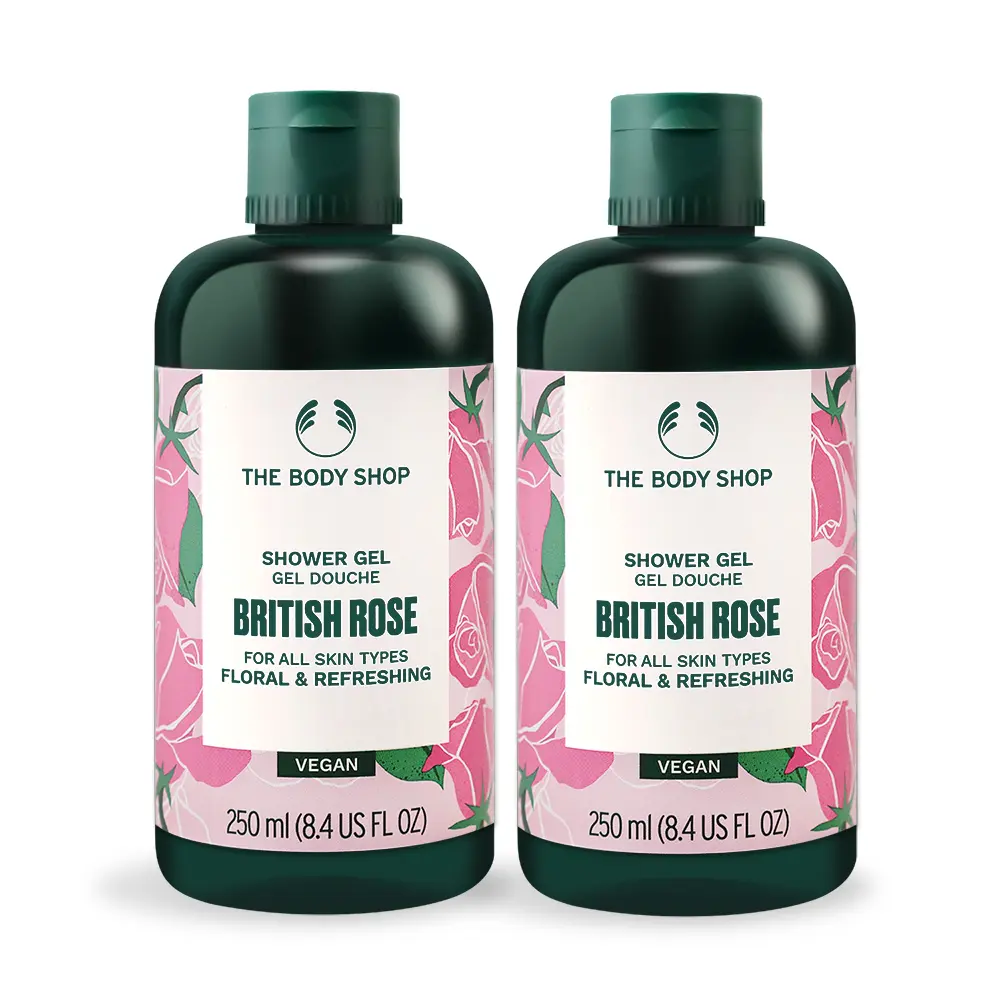 THE BODY SHOP 英皇玫瑰嫩膚沐浴膠(250ml)X2-平行輸入