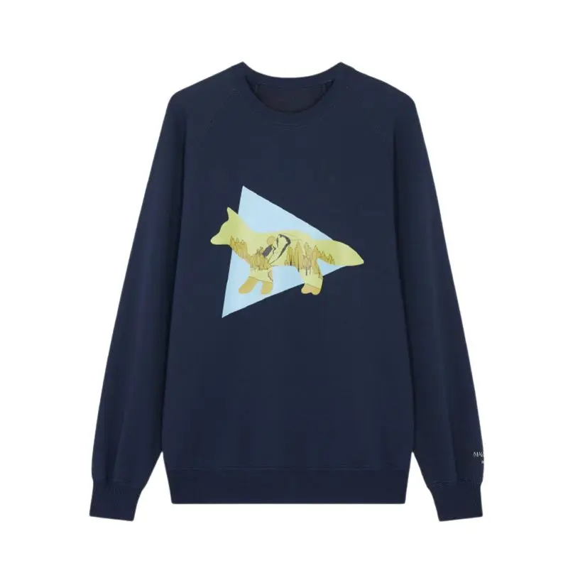 MAISON KITSUNÉ 深藍色MK X AND WANDER聯名長袖衛衣/中性/ 5