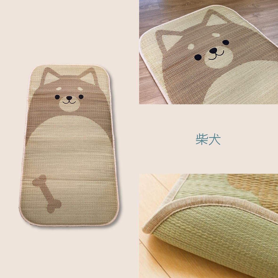 IKEHIKO 日本池彥｜嬰幼兒藺草睡墊童話森林 柴犬 70x140x2cm 童趣盎然