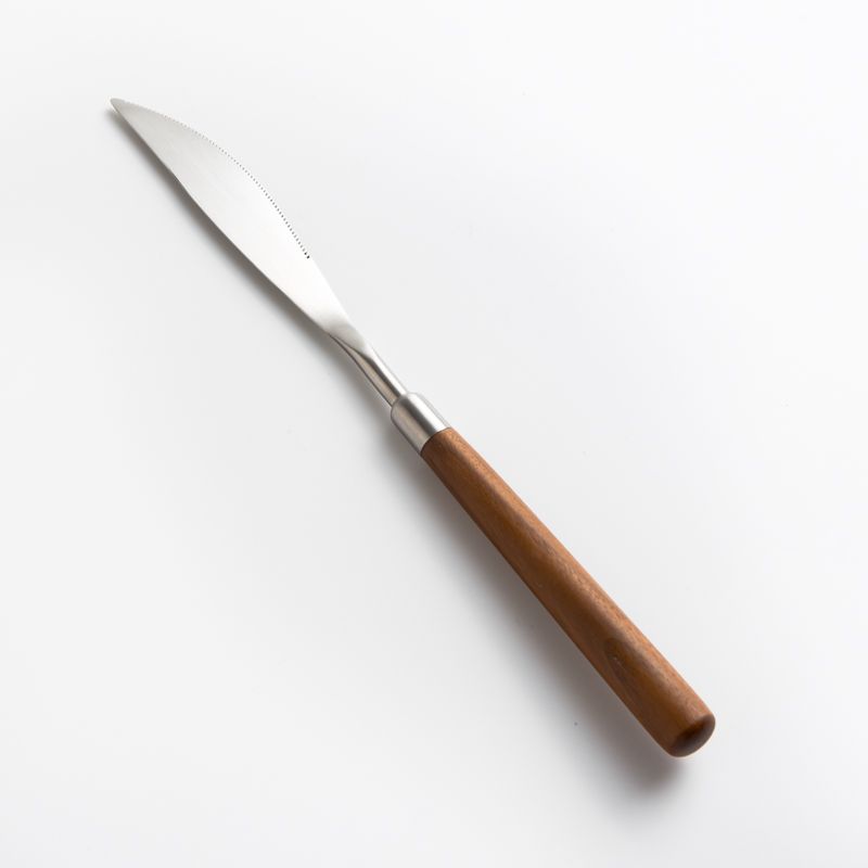 WAGA歐式田園樸實不銹鋼主餐刀/ 霧銀胡桃木/ 21.5cm/ 單品