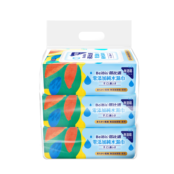 蓓比適零添加純水濕巾/ 80抽x3包/ 組