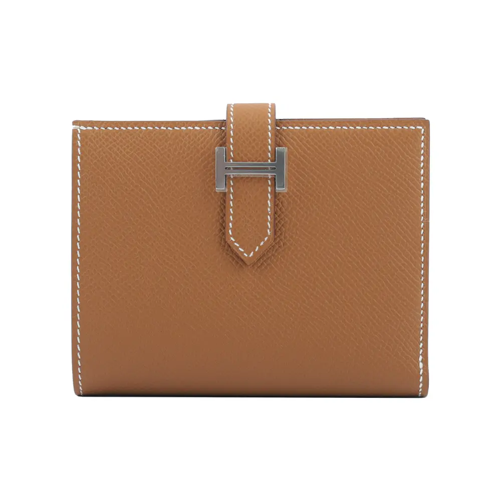 【Hermes 愛馬仕】Bearn H Epsom皮短夾(金棕色)/平行輸入