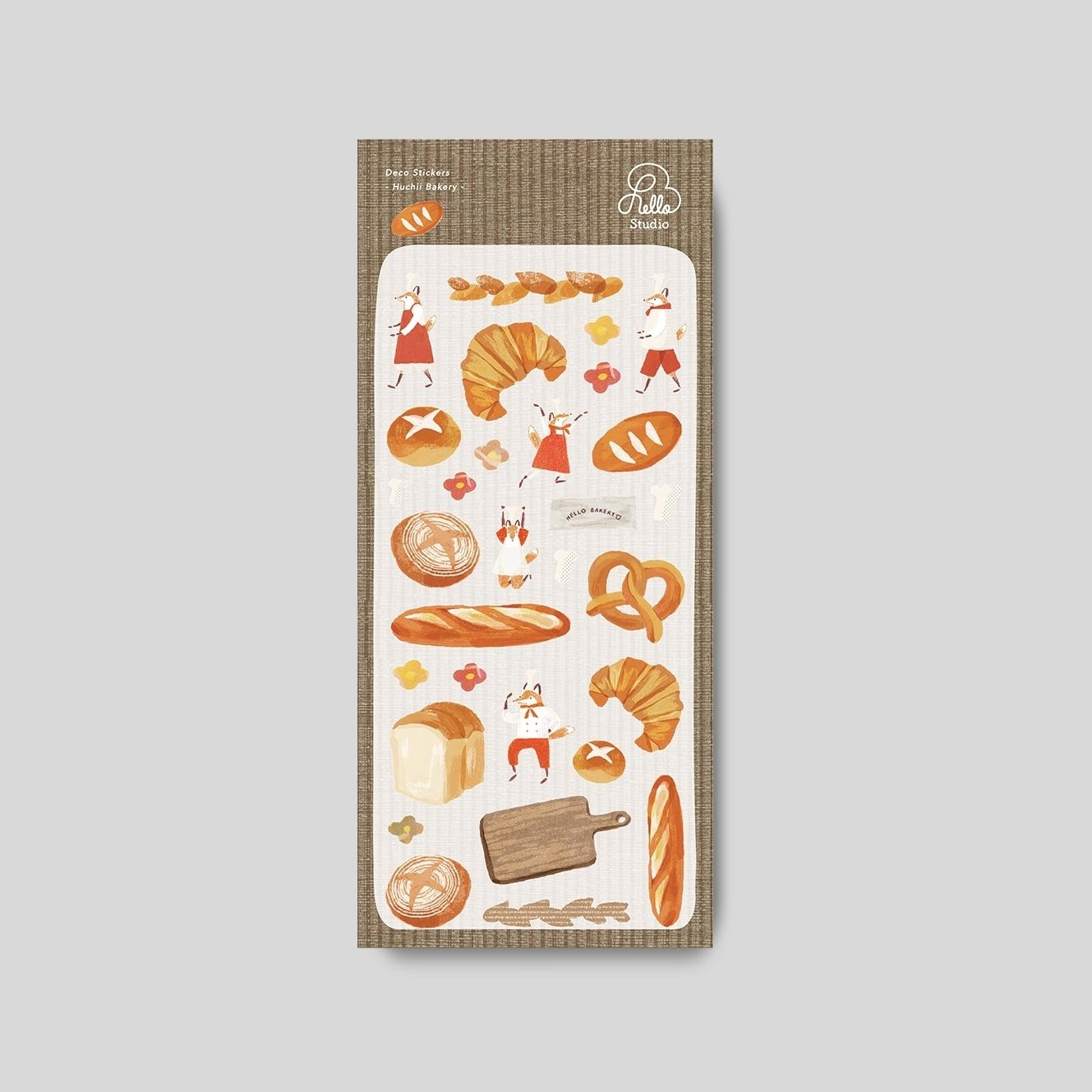 Hello Studio透明割型貼紙/ 麵包狐吉Huchii Bakery