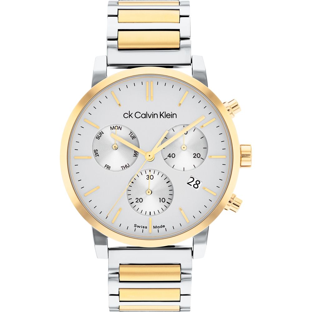 Calvin Klein 凱文克萊 CK 瑞士製三眼計時手錶-42mm CK25000028