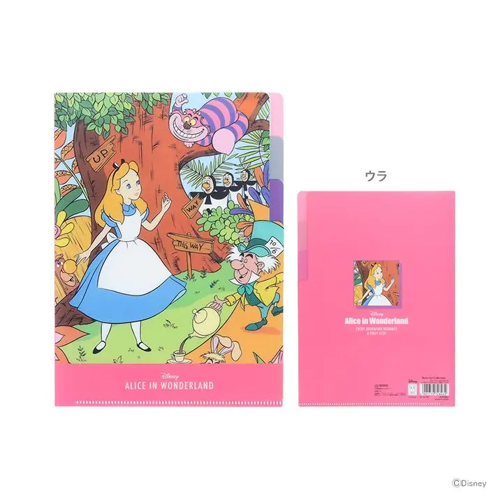 日本 sun-star Disney Retro Art Collection L型資料夾/ A5/ 3層/ 愛麗絲