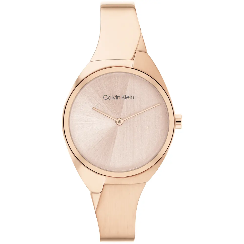 Calvin Klein 凱文克萊 CK Charming系列 時尚雙針波紋拚色女錶-30mm(25200236)