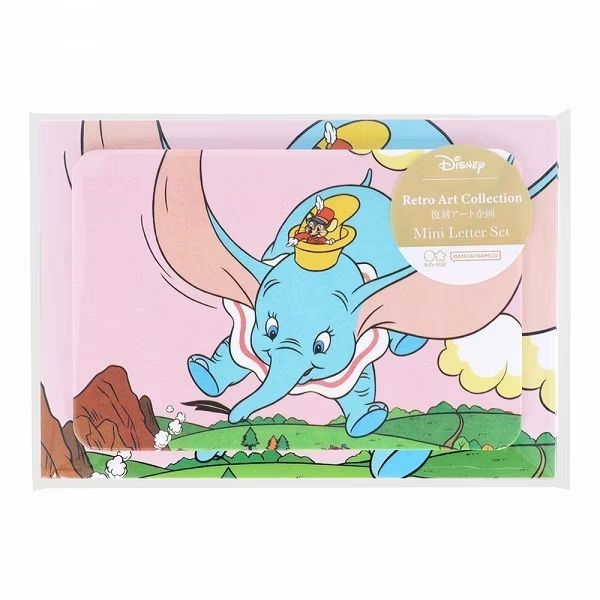 日本 sun-star Disney Retro Art Collection迷你信封信紙組/ 小飛象