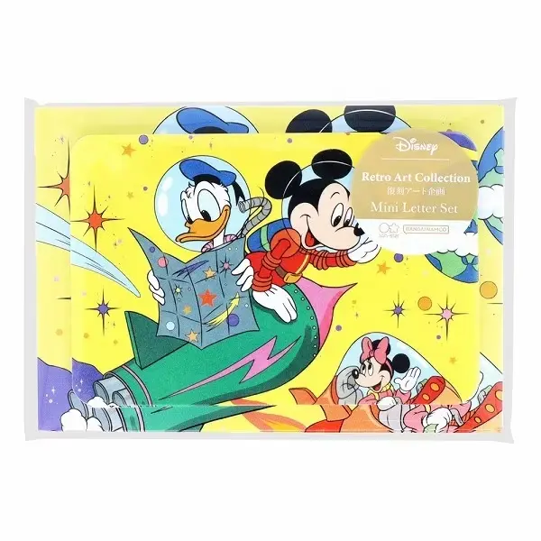 日本 sun-star Disney Retro Art Collection迷你信封信紙組/ 米奇