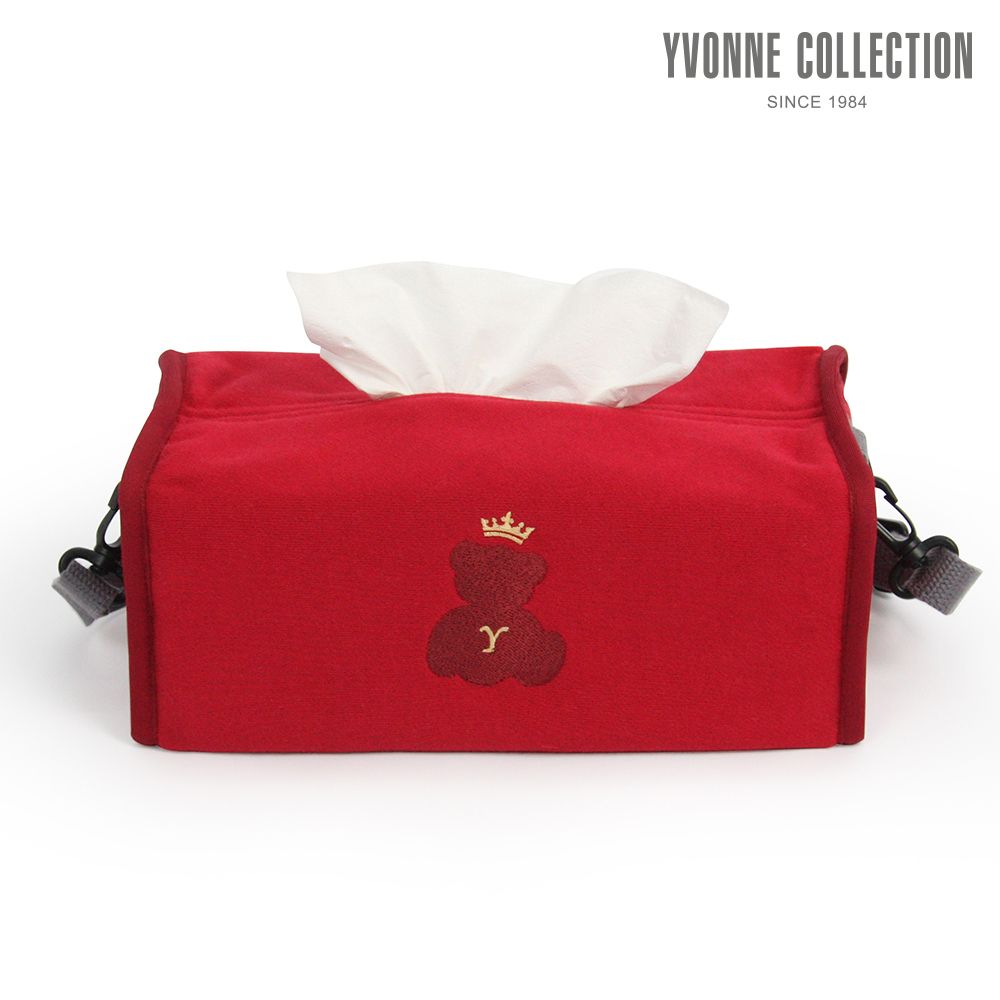 YVONNE COLLECTION皇家熊兩用面紙套-酒紅