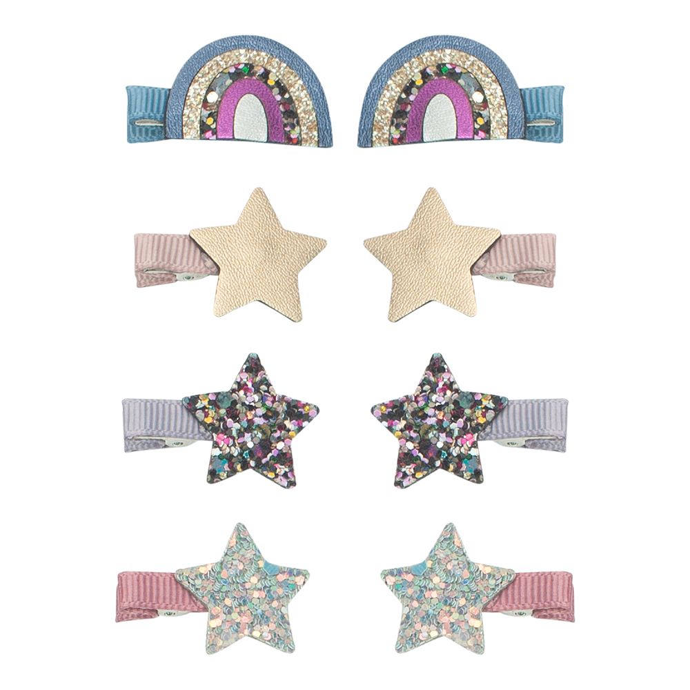 Mimi & Lula AW23搖滾齊格彩虹星星迷你髮夾/ 8入