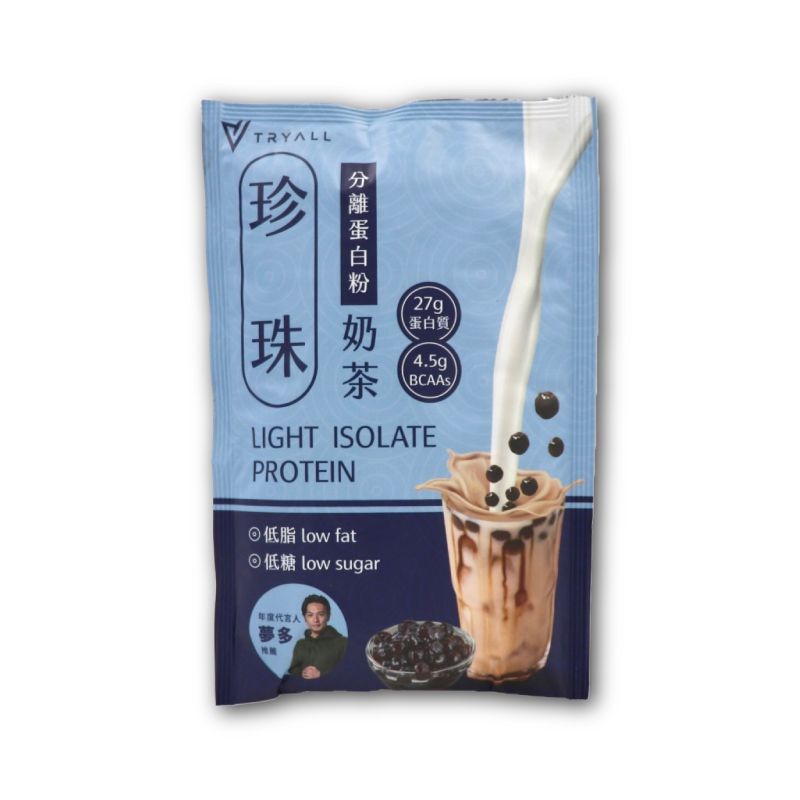 [台灣 TRYALL] light分離蛋白隨手包 - 奶茶系列 (35-38g/包)/ 珍珠奶茶