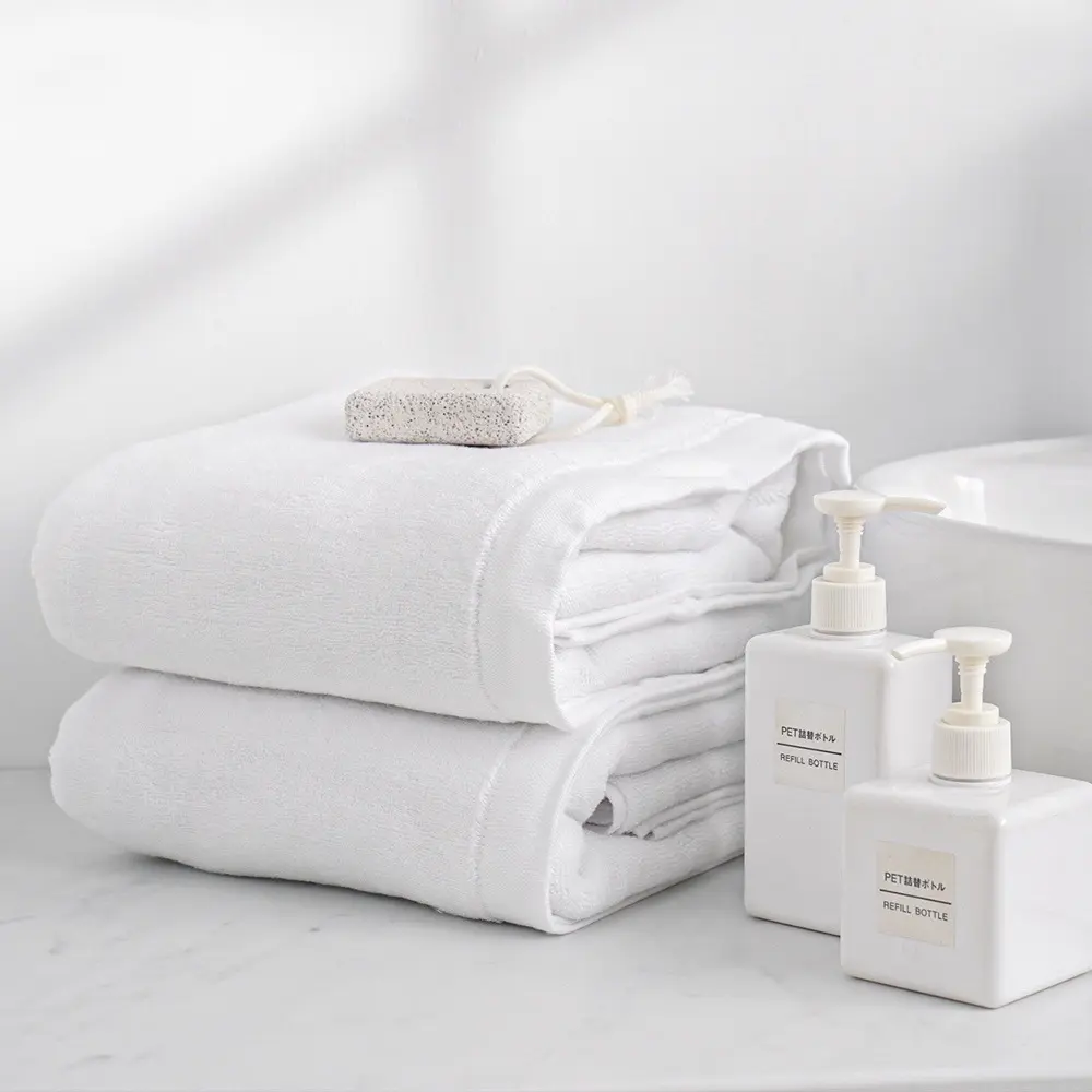 純棉台灣製✦星紅織品 美國棉系列- 飯店用中厚純棉白浴巾-2入組