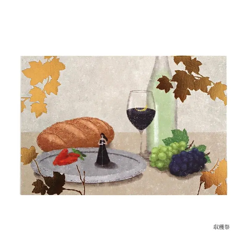 日本 cozyca products 燙金明信片/ Akira Kusaka/ 豐收節