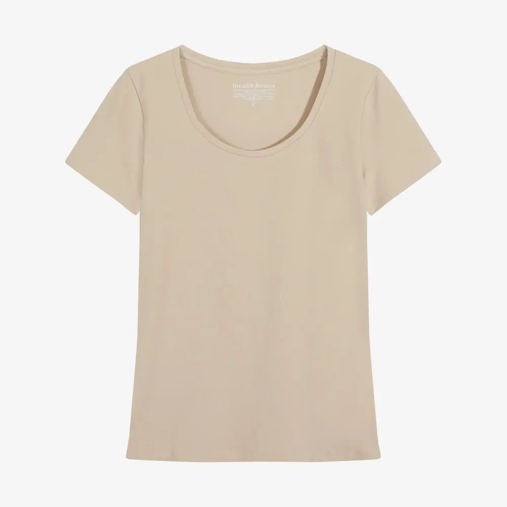 Bread & Boxers Crew-Neck 有機棉女用圓領Ｔ/ 米/ L