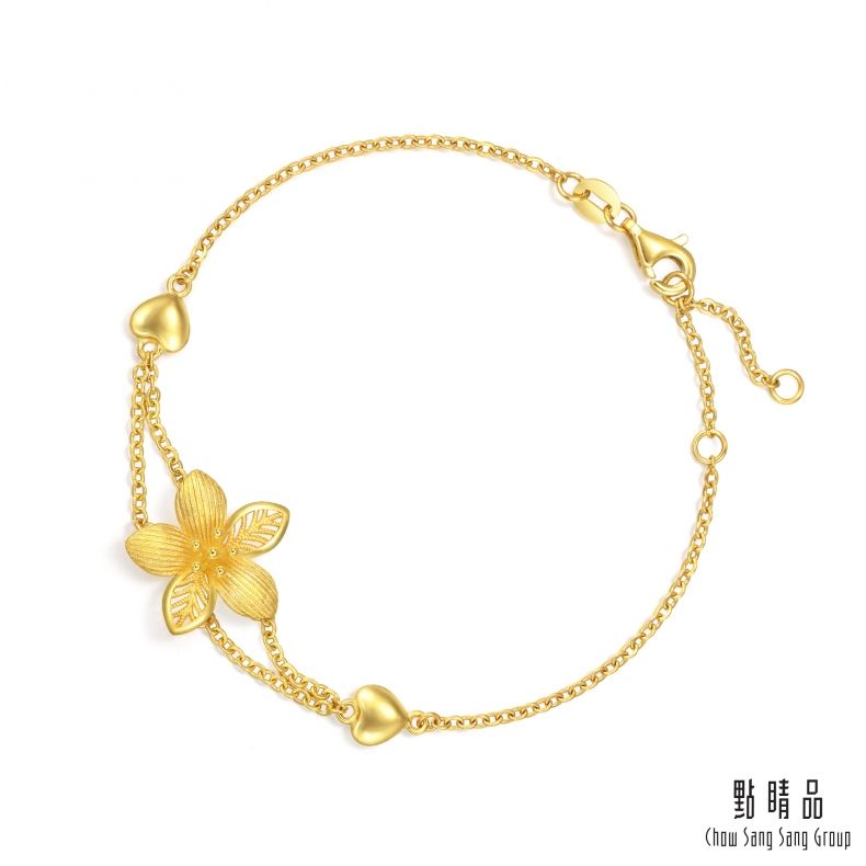 點睛品 桃花 婚嫁黃金手鍊_計價黃金