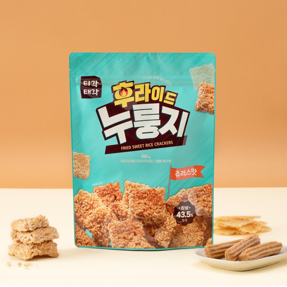 【韓味不二】鍋巴餅乾-吉拿棒口味200g/包