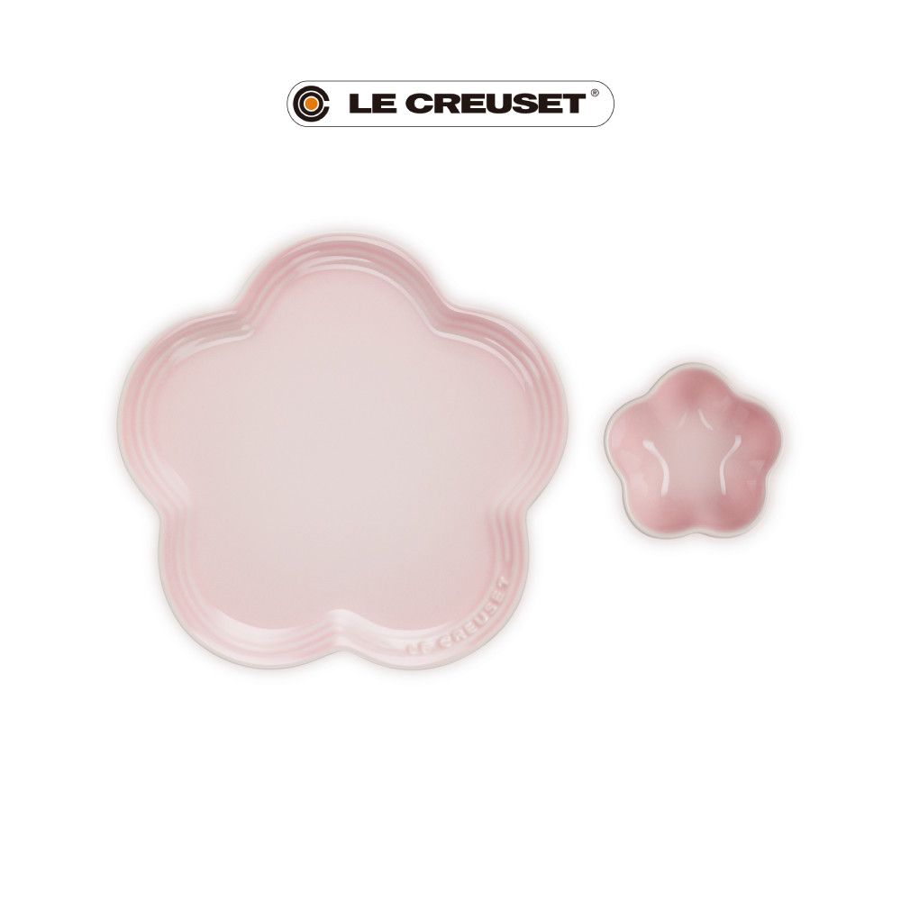 LE CREUSET瓷器花型碗盤組/ 牛奶粉