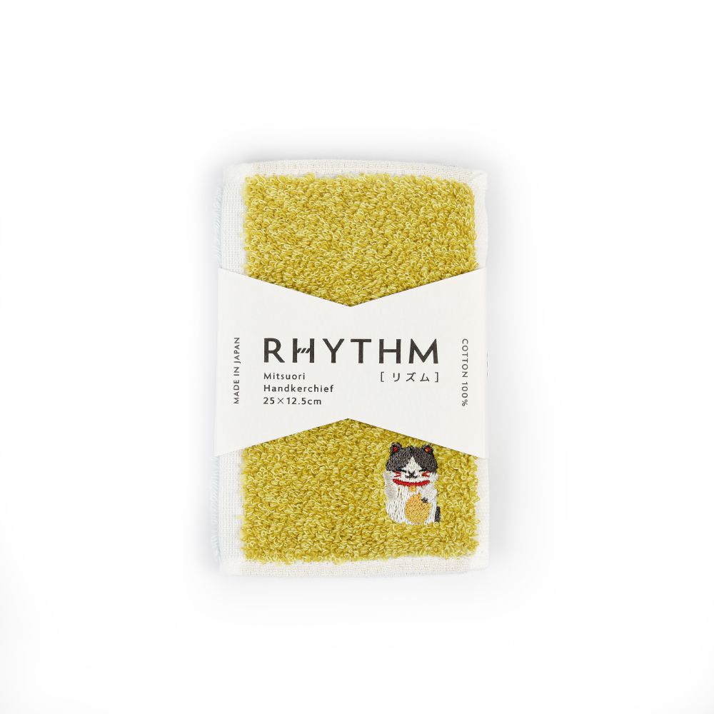 伊織今治認證Rhythm節奏三折手帕巾/ 台灣限定/ 招財貓