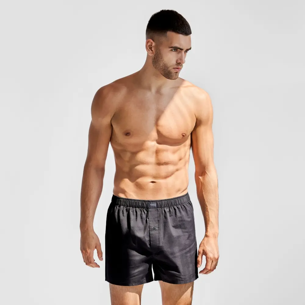 Bread & Boxers 兩件組 Boxer Short 有機棉男用鬆身四角內褲/ 深藍/ S