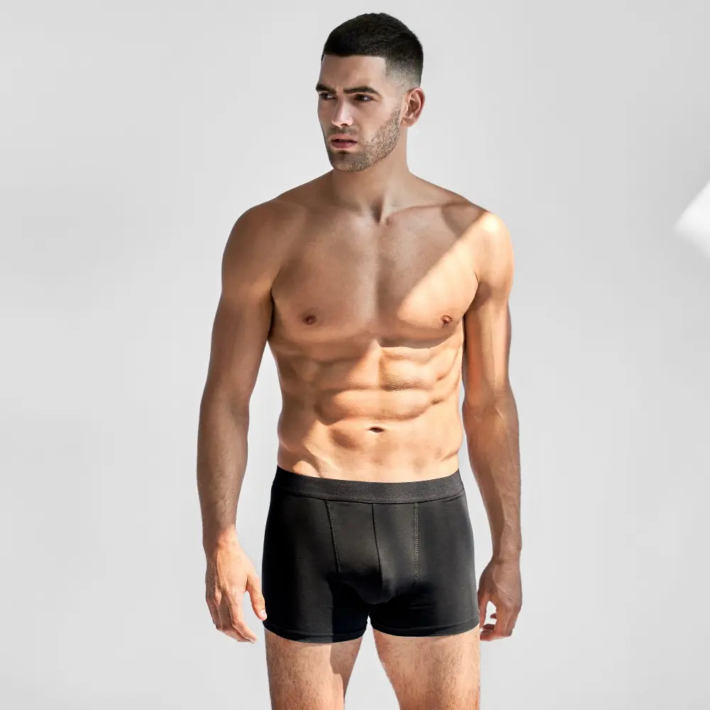 Bread & Boxers 三件組 有機棉男用四角內褲/ 黑/ XL