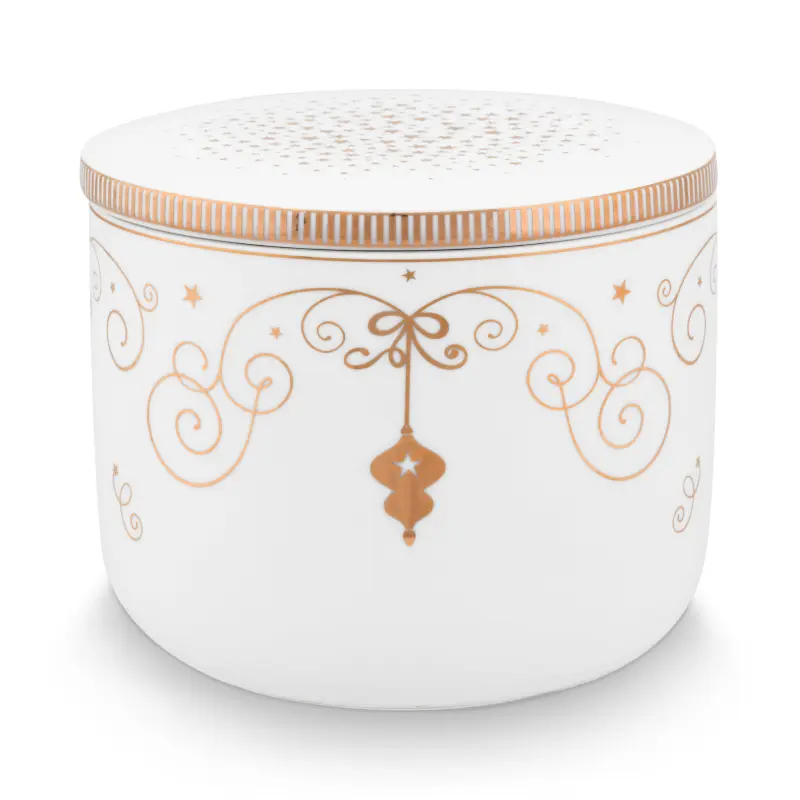 PIP STUDIO Royal Winter White 蠟燭盒11.7x9.6cm(無香蠟燭)
