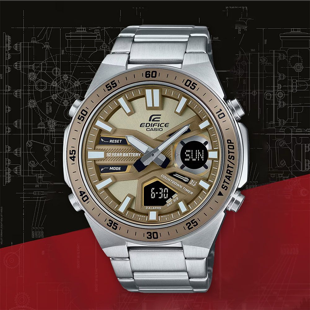 CASIO 卡西歐 EDIFICE 10年電力計時手錶 EFV-C110D-5A