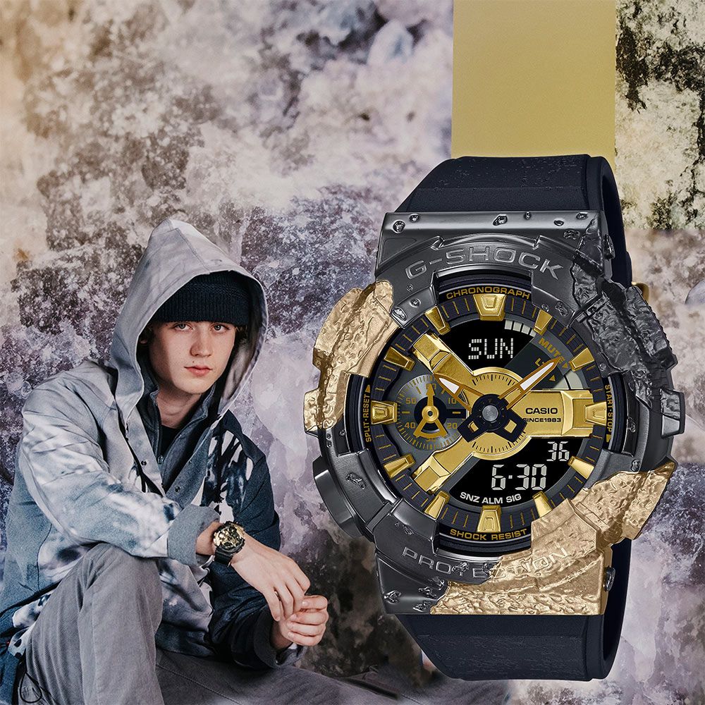 CASIO 卡西歐 G-SHOCK 40 週年探險家之石系列 雙顯手錶 GM-114GEM-1A9