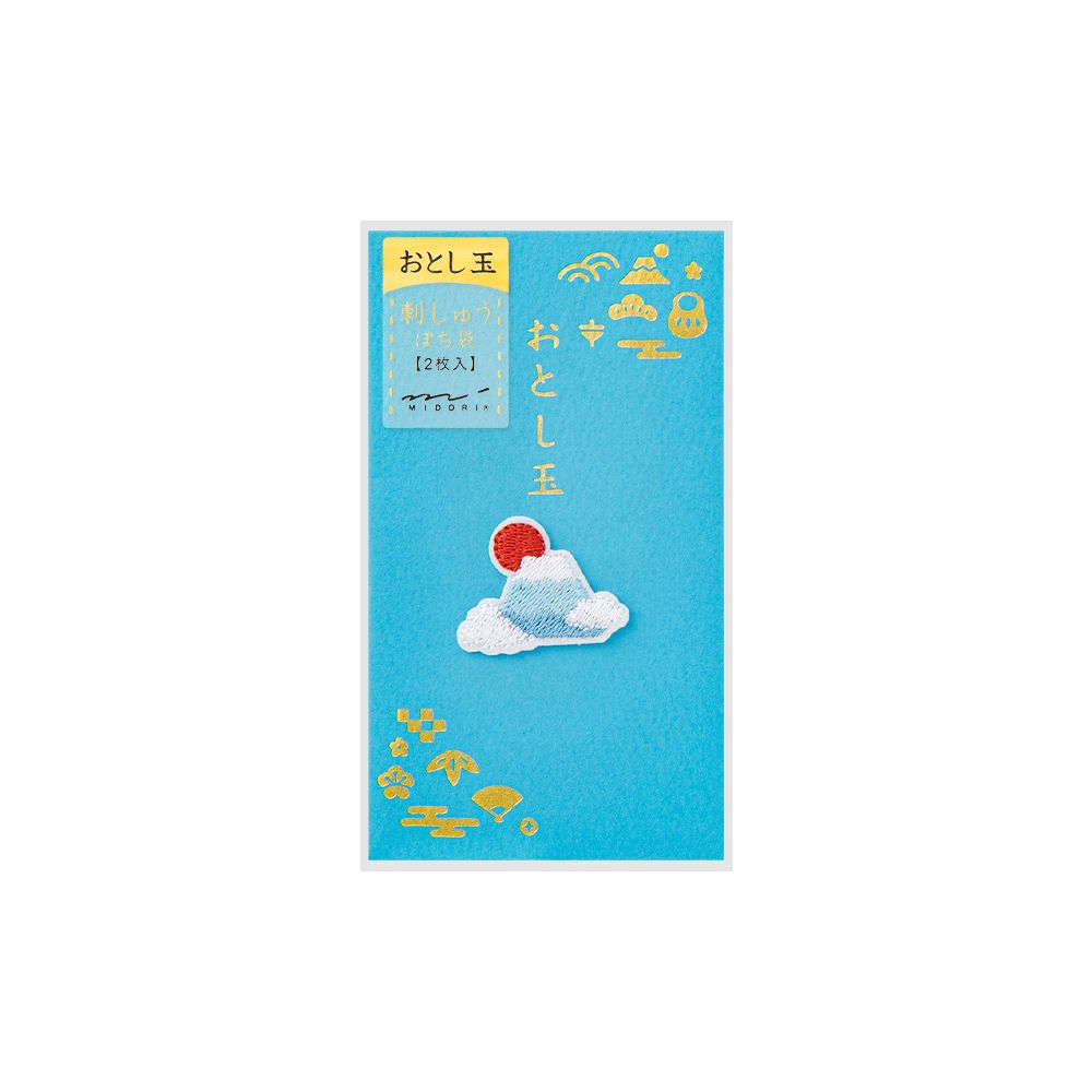 日本 MIDORI 迷你紅包袋/ 刺繡/ 富士山/ 2入