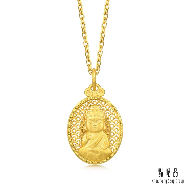 點睛品 福氣寶寶佛 黃金吊墜_計價黃金