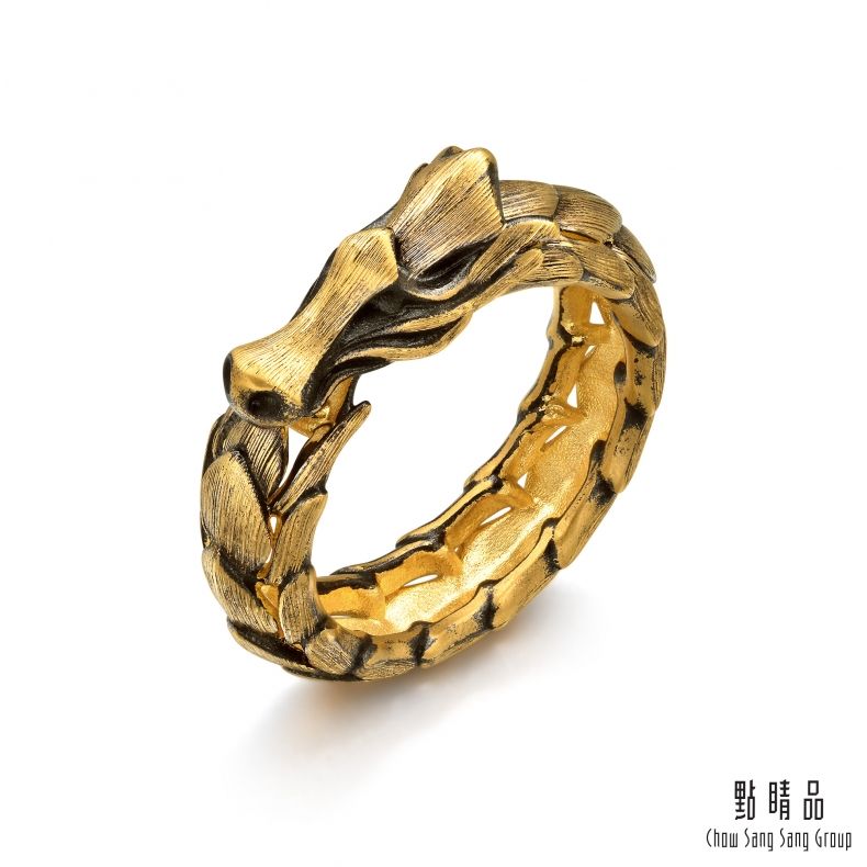 點睛品 霸氣神龍 黃金戒指_計價黃金(港圍19號)