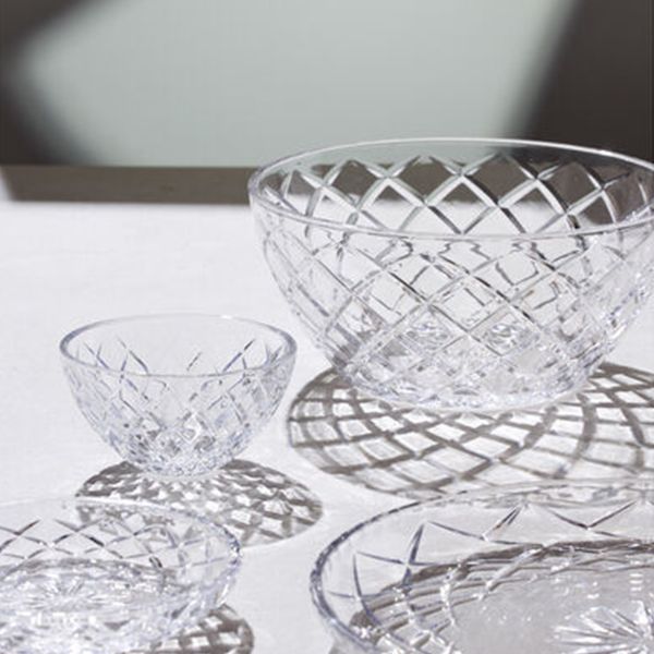 丹麥 LYNGBY GLAS 經典壓紋玻璃碗/ 透明/ 12x12cm