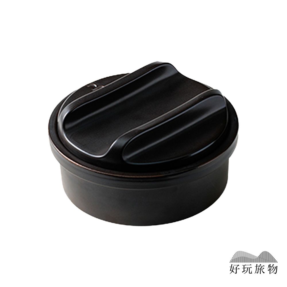 【好玩旅物】日本製職人手作露營居家兩用燉煮小陶鍋/ 黑色