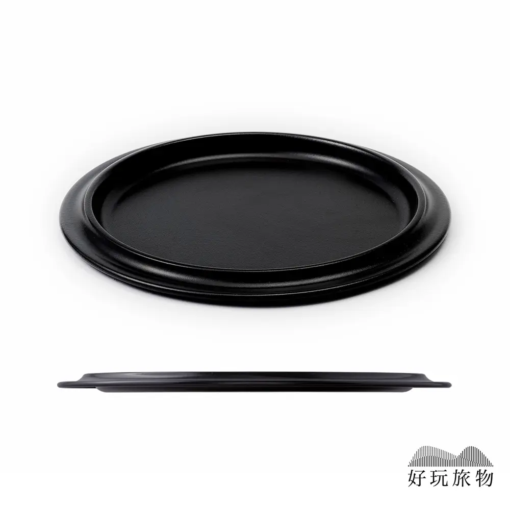 【好玩旅物】 30cm_日本製露營居家兩用琺瑯瓷餐盤/ 30cm/ 黑色