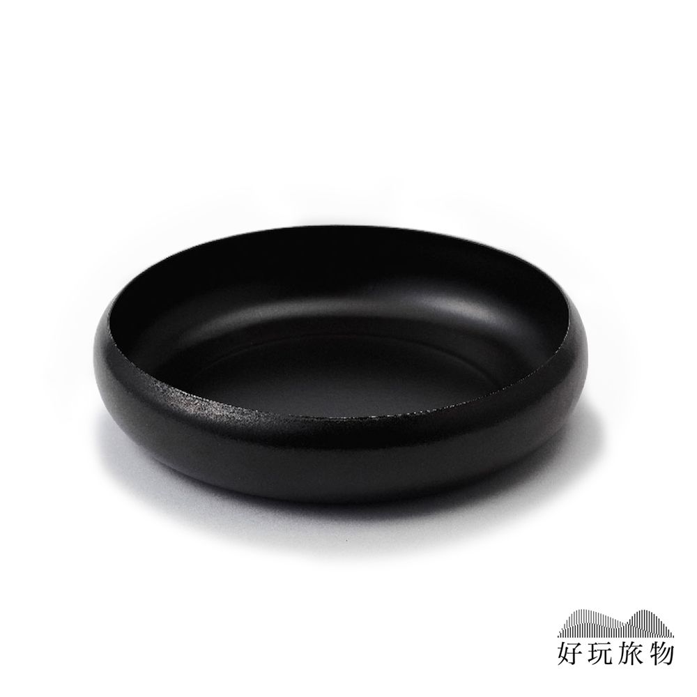 【好玩旅物】24cm_日本製露營居家兩用琺瑯瓷餐碗/ 24cm/ 啞光黑