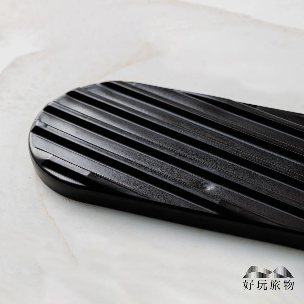 【好玩旅物】 2入_日本製職人手作露營居家兩用波紋陶煎盤/ 黑色*2