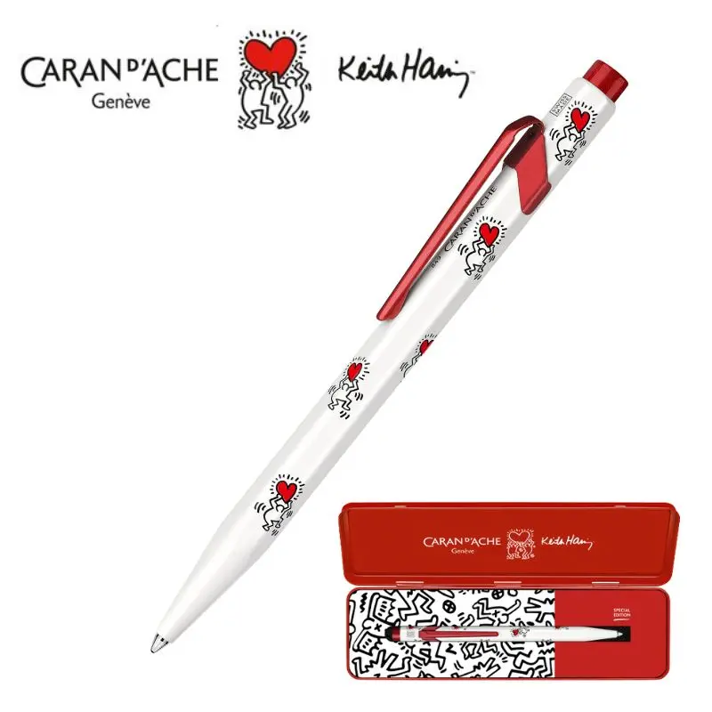 CARAN d'ACHE 2023聖誕限定版849 KEITH HARING原子筆/ 白色款