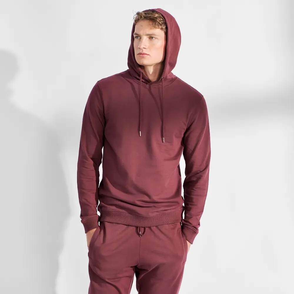 Bread & Boxers Hoodie 男用有機棉帽T/ 勃根地紅/ M