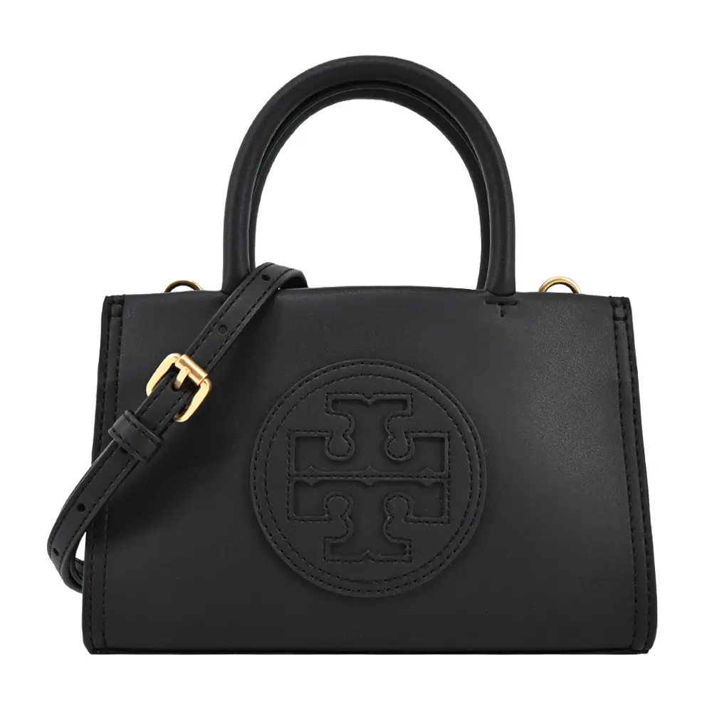 TORY BURCH ELLA BIO縫線皮革兩用托特包-迷你/多色選/平行輸入/ 黑
