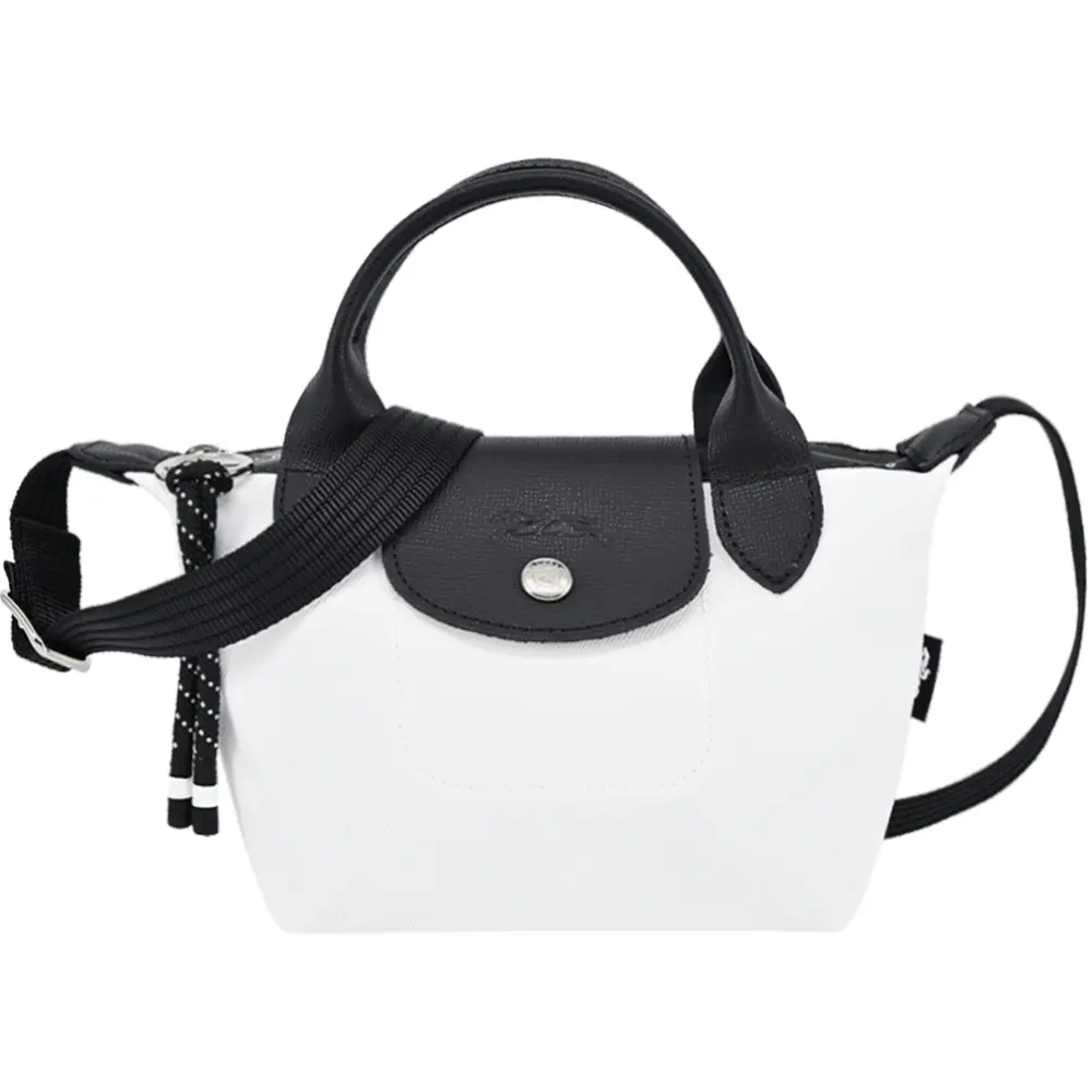 LONGCHAMP LE PLIAGE ENERGY系列再生尼龍短把手提/斜背兩用包(迷你/多色選)/平行輸入/ 白